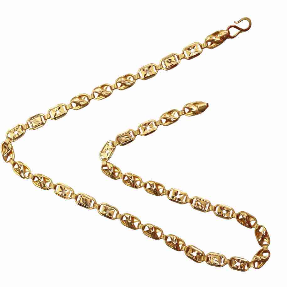 916 Designer Gold Hollow Chain For Gents