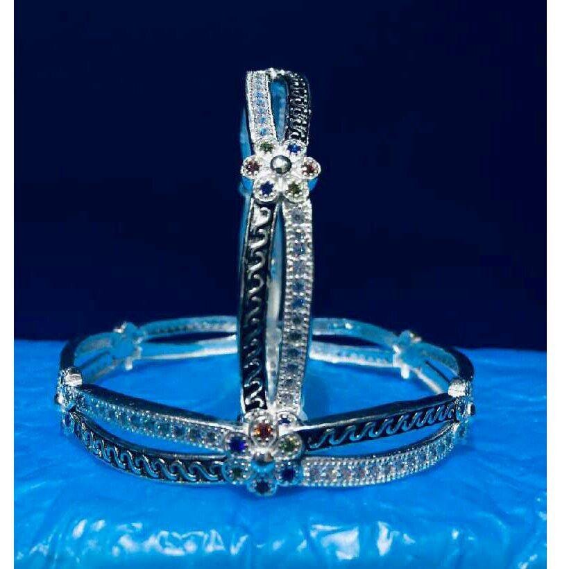 Silver Fancy Micro Bangles