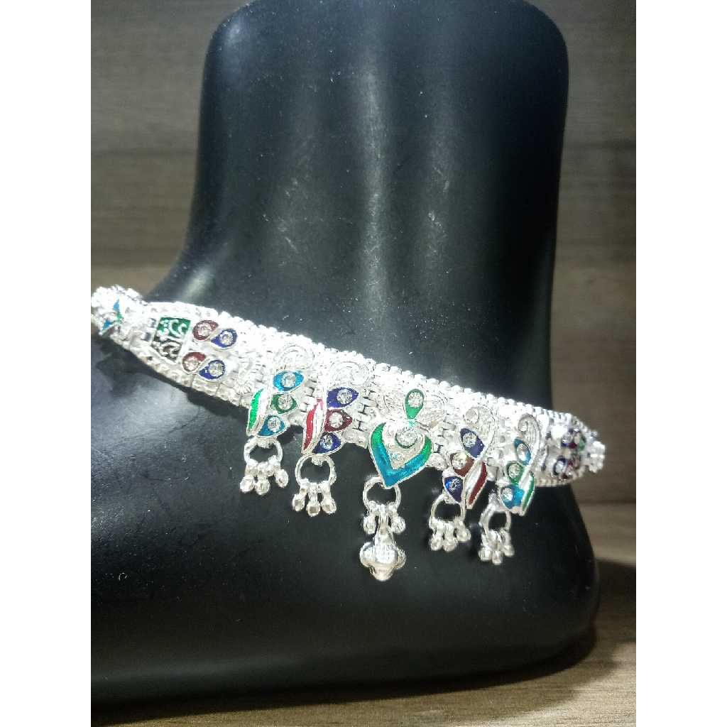 Dazzling Silver D Payal