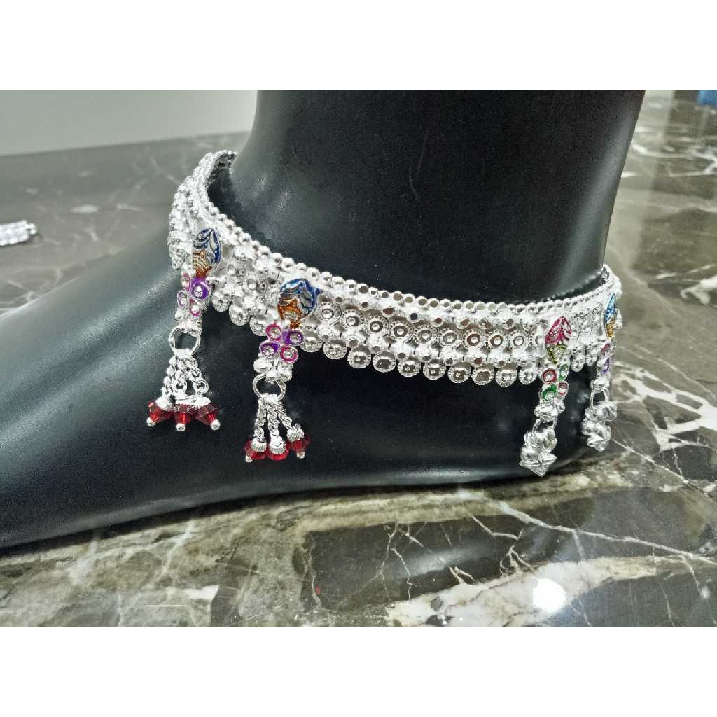 Silver Meenakari D Payal
