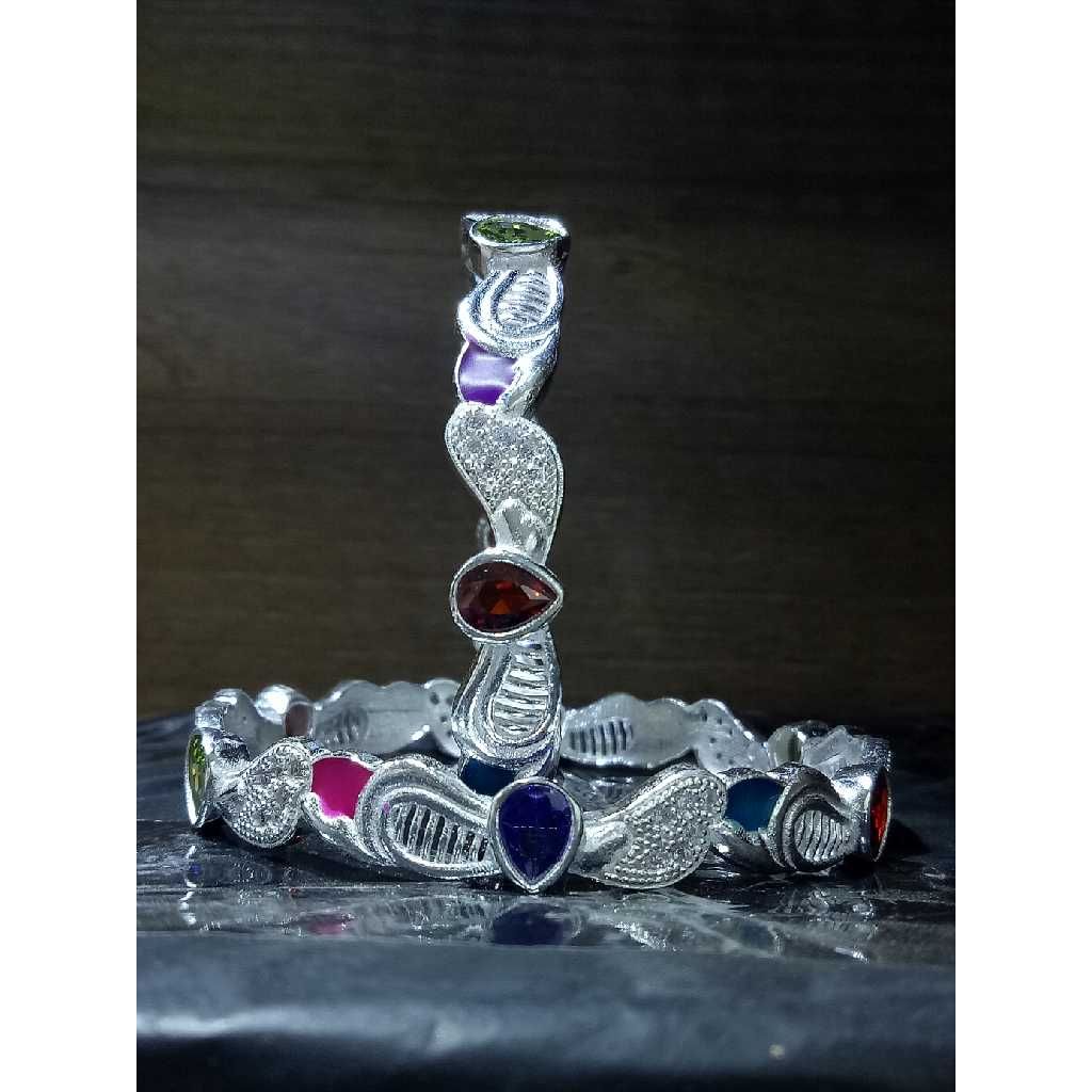Silver 925 Studded Diamond Ladies Bangles