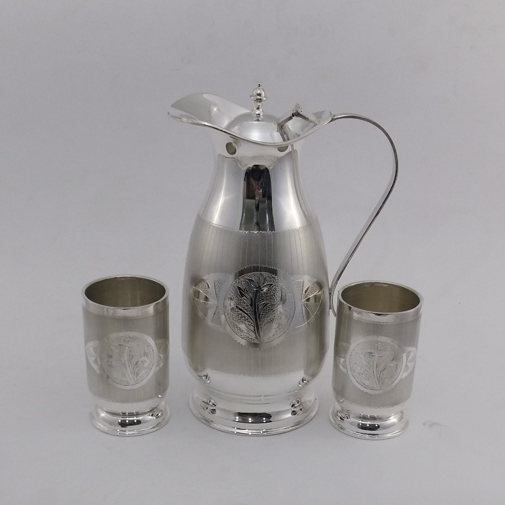 Pure Silver Engraved Jug Set