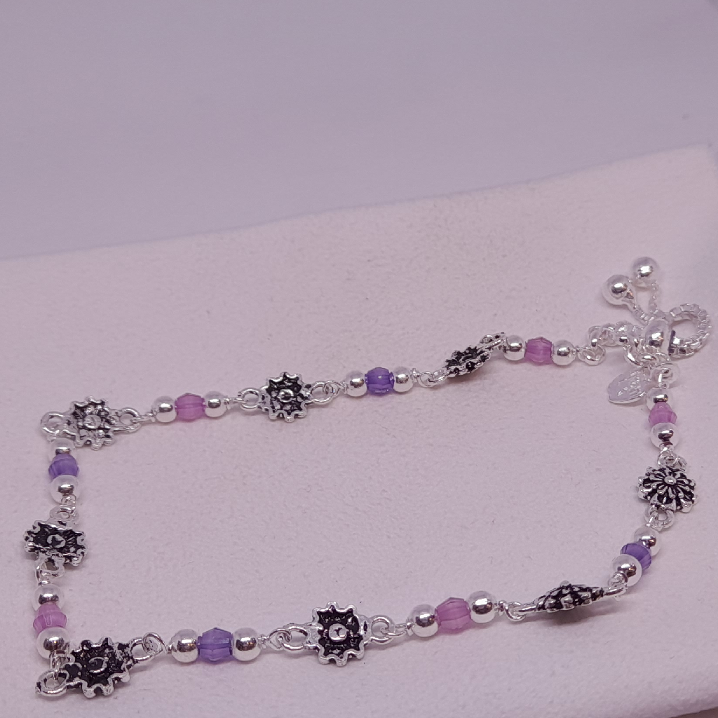 silver fancy ladies anklets