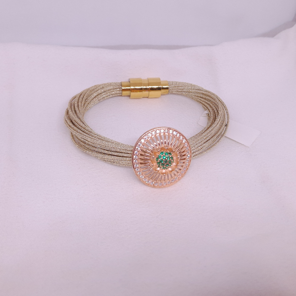 Rose gold and green stone bracelet