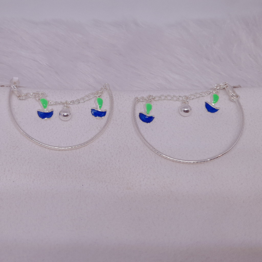 silver green and blue color baby kada