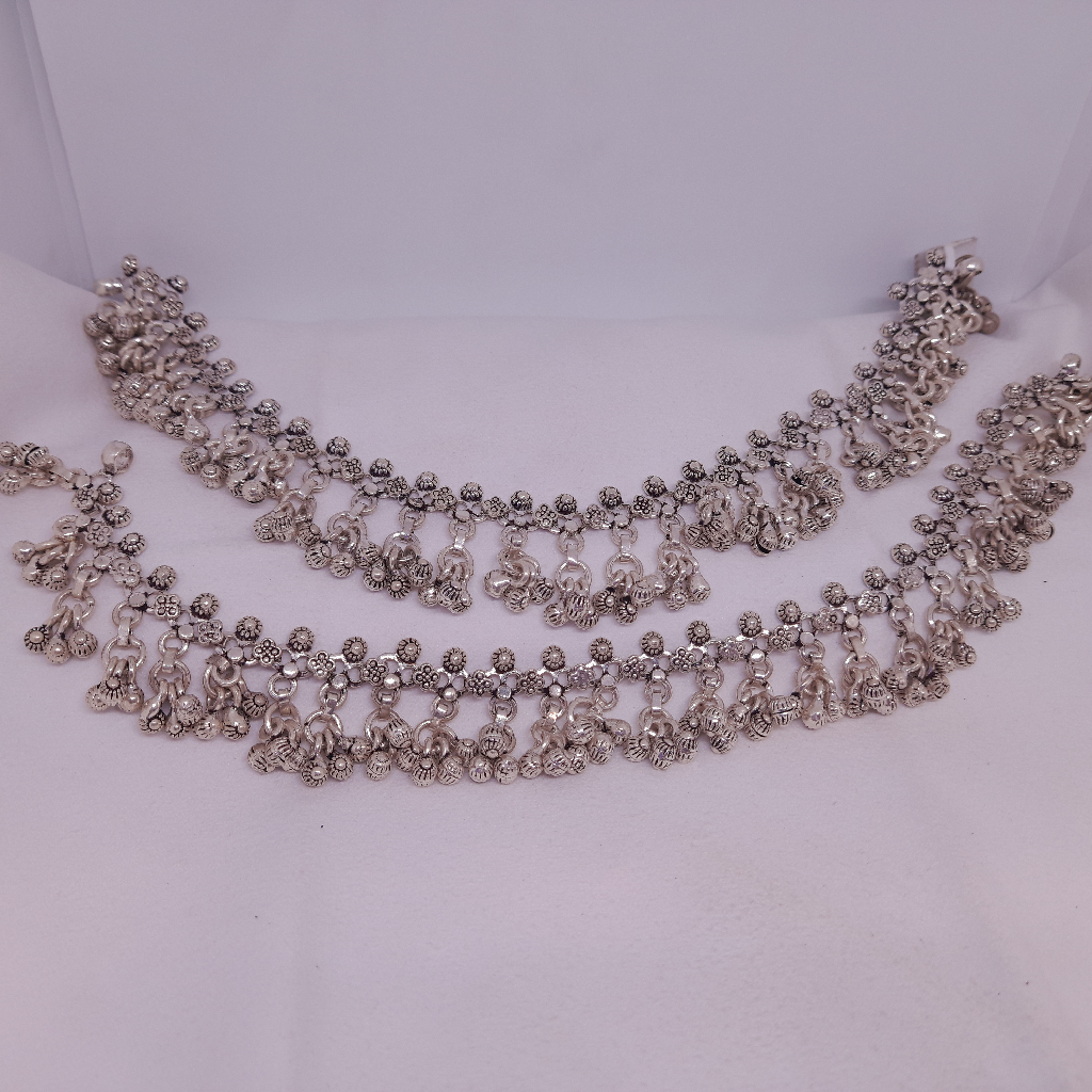 Silver Oxidised Anklets