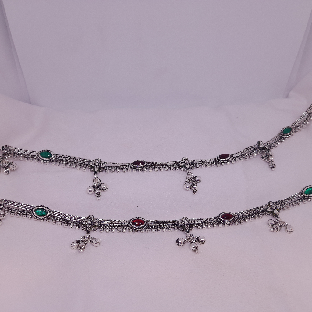 Red and green Stone oxidised Payal
