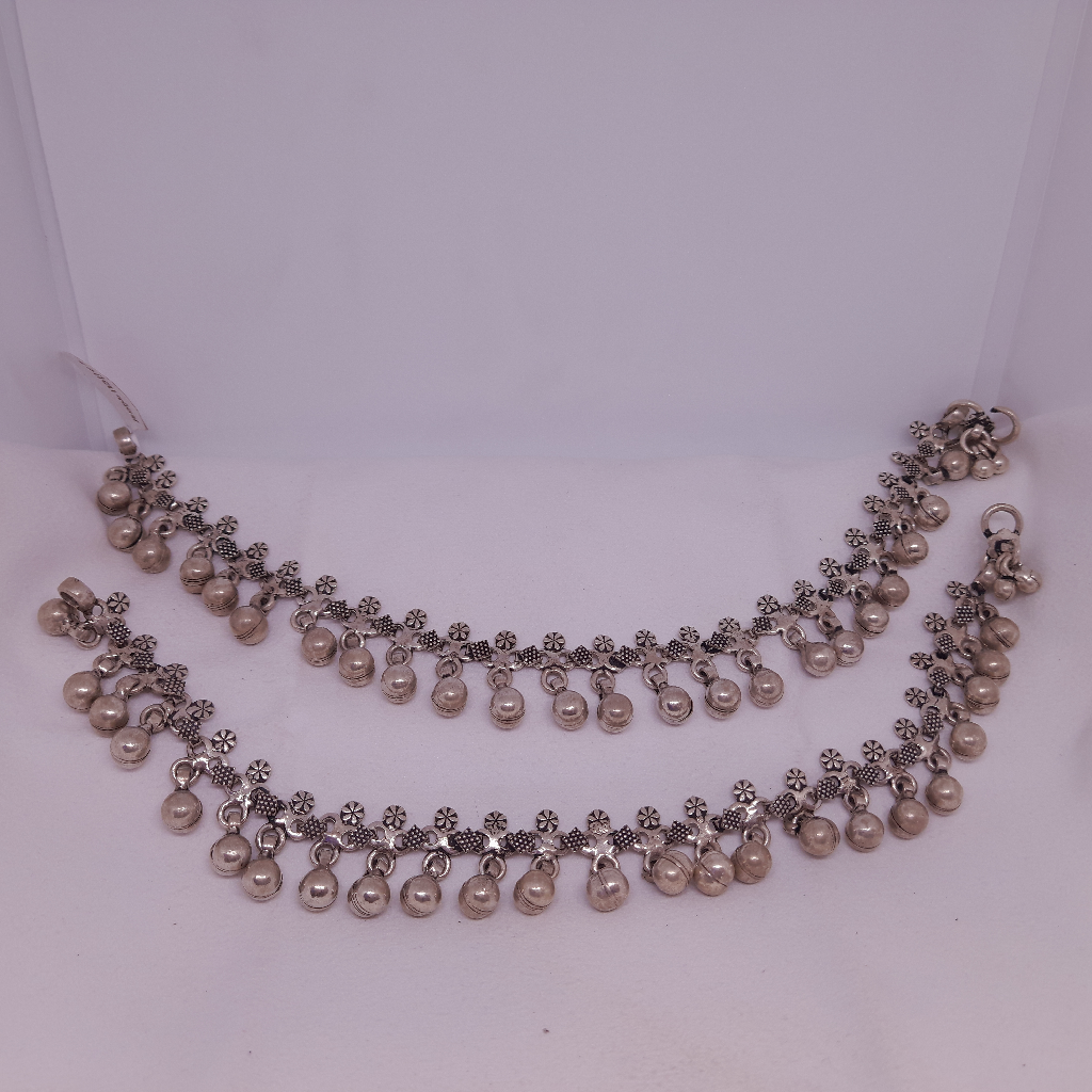 Silver oxidised payal For Girls