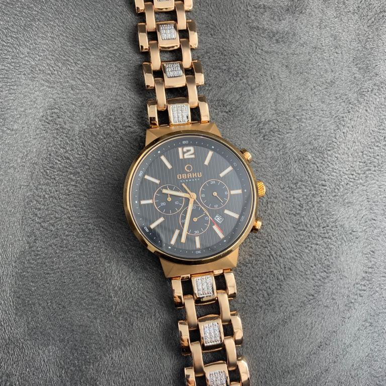 Rose gold gents watch