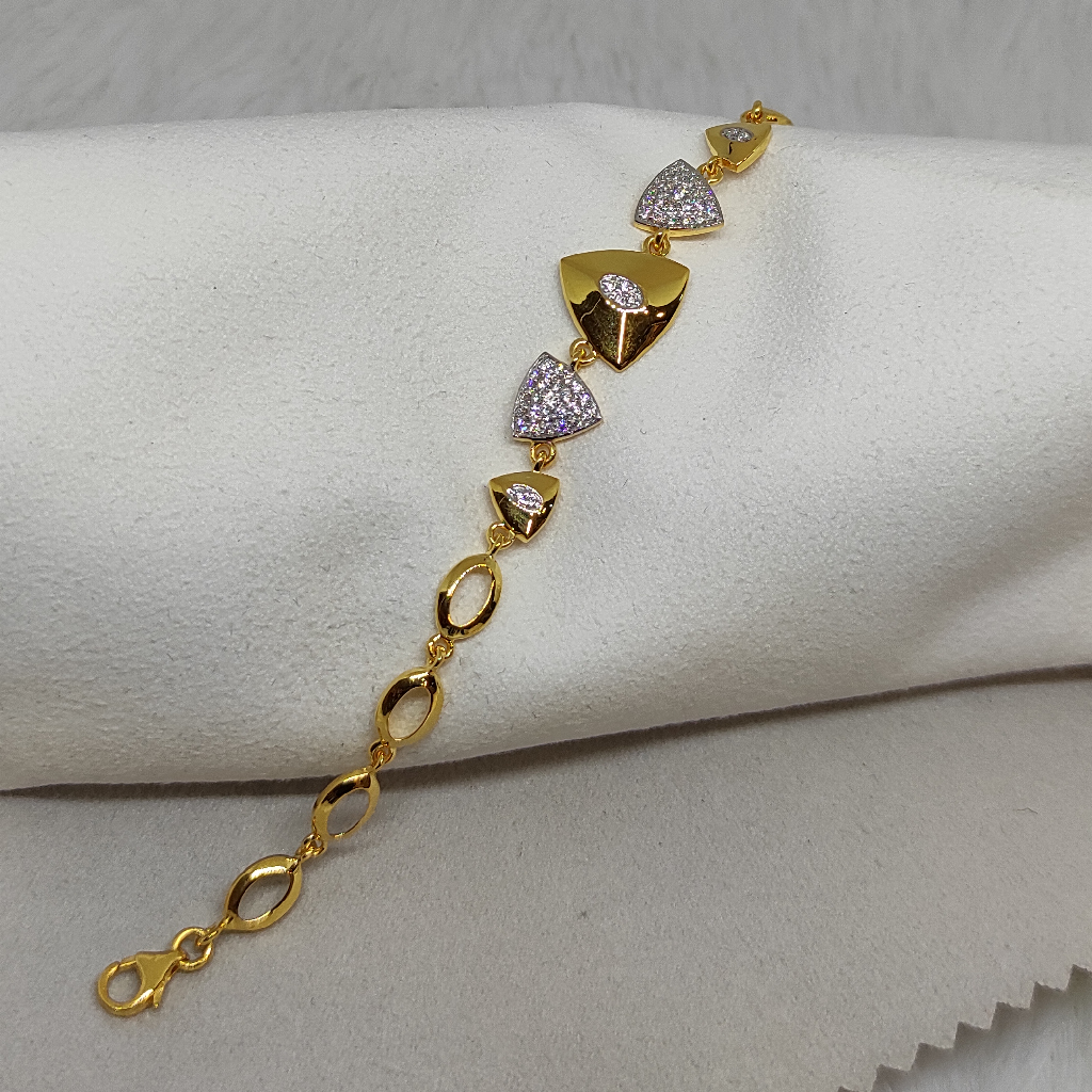 916 gold and diamond best combination bracelet