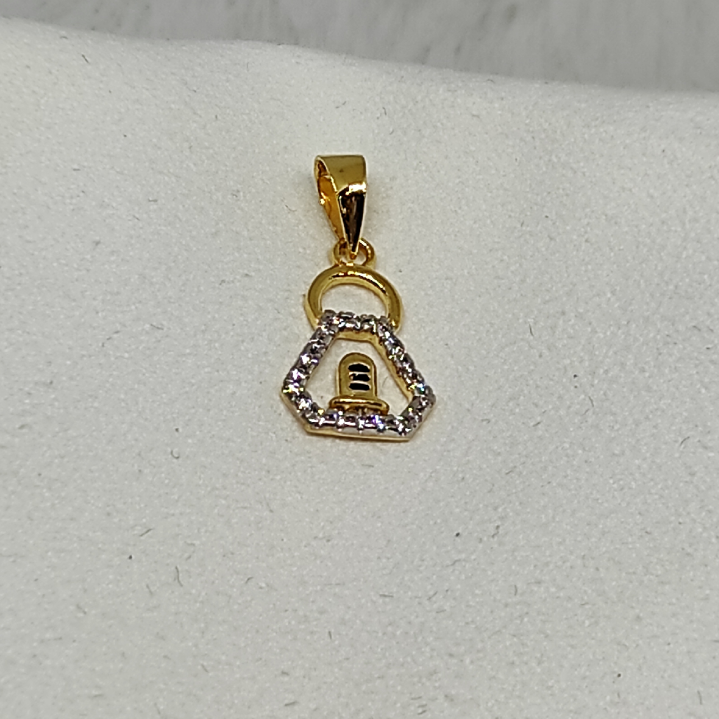 gold with cz shivji pendant