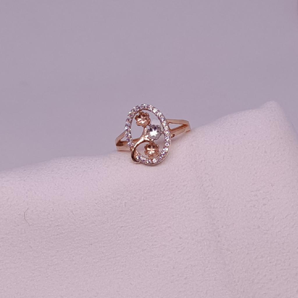 18k gold three flower ring