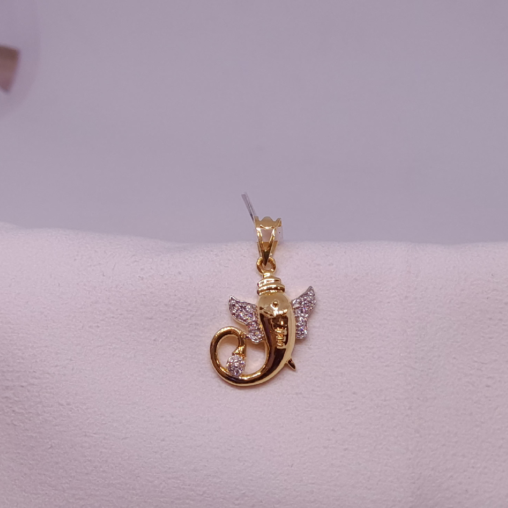 18k gold ganpatiji icon design pendant