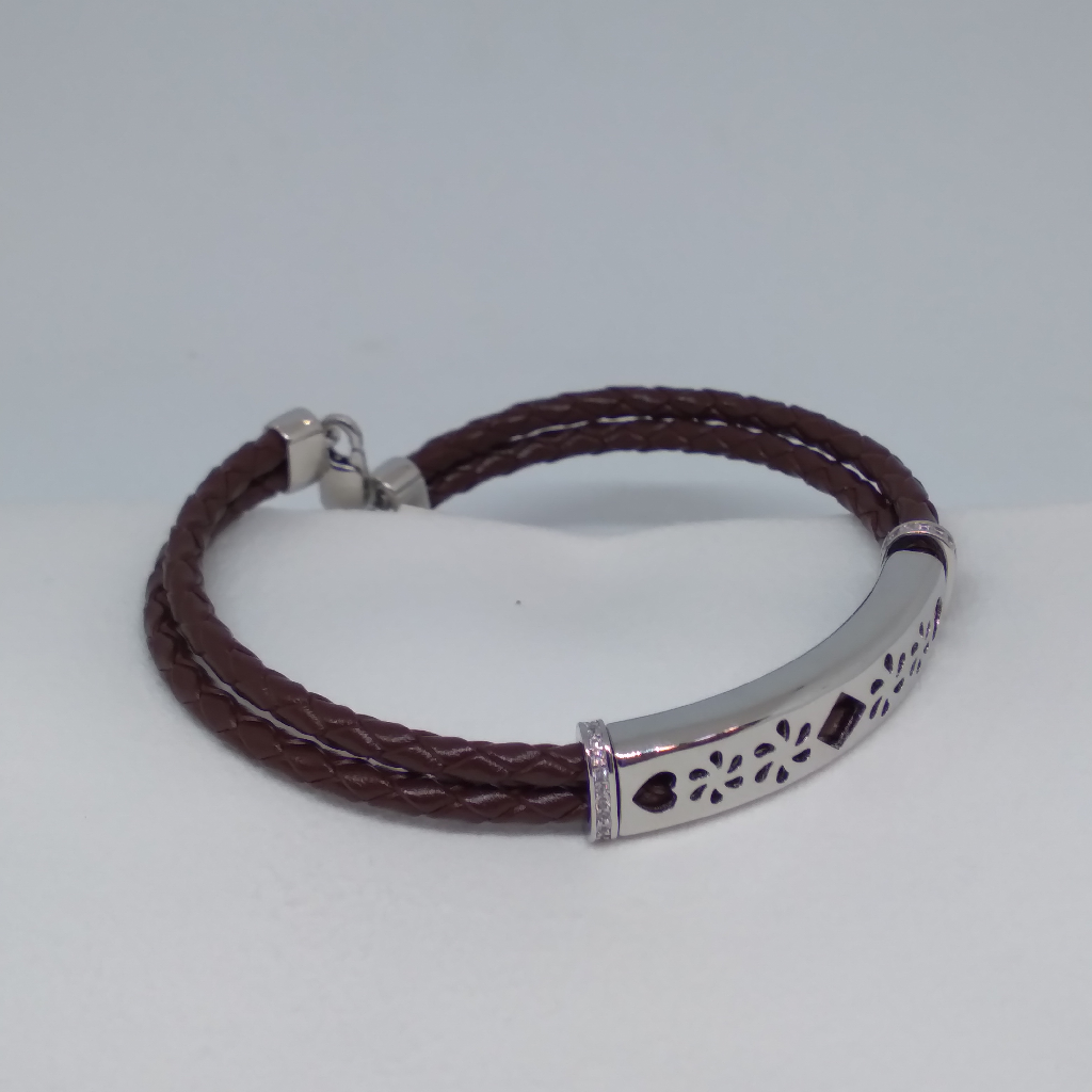 925 silver with leather bracelet