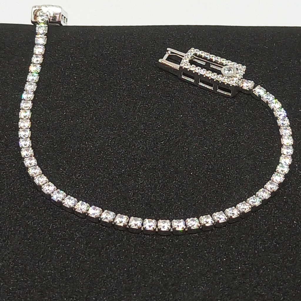 Silver Diamond Line Bracelet