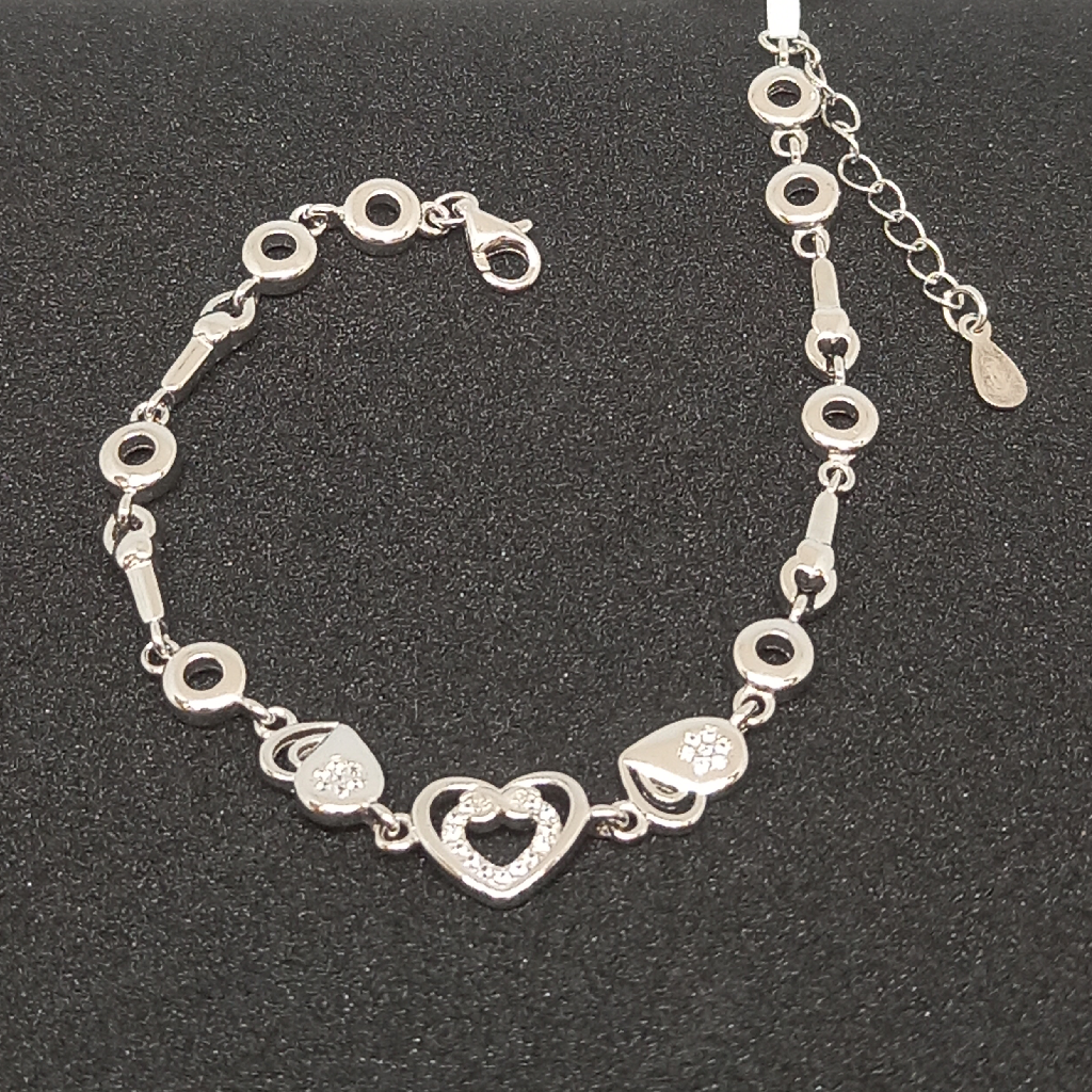 925 silver heart shape bracelet