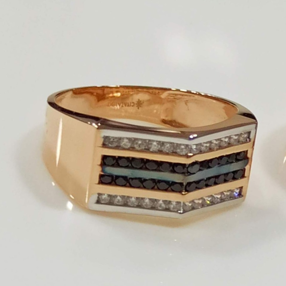 18KT Rose Gold  men's hallmark ring