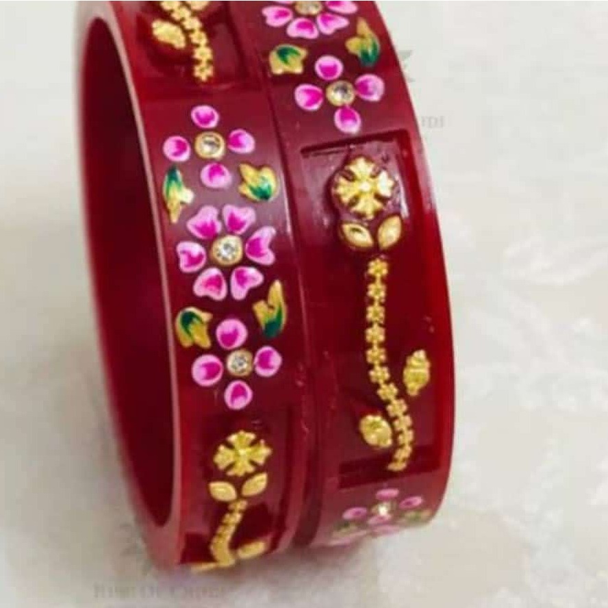 22KT Gold Flower Design Hallmark Plastic Bangle