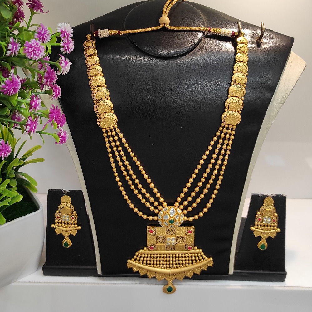 916 Gold Hallmark Latest Design Bridal Necklace Set