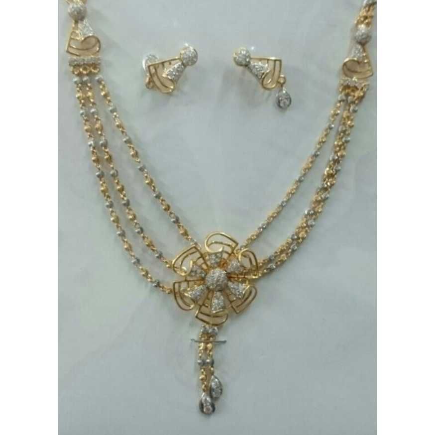 22KT Gold Fancy 3 Line Vertical Mala