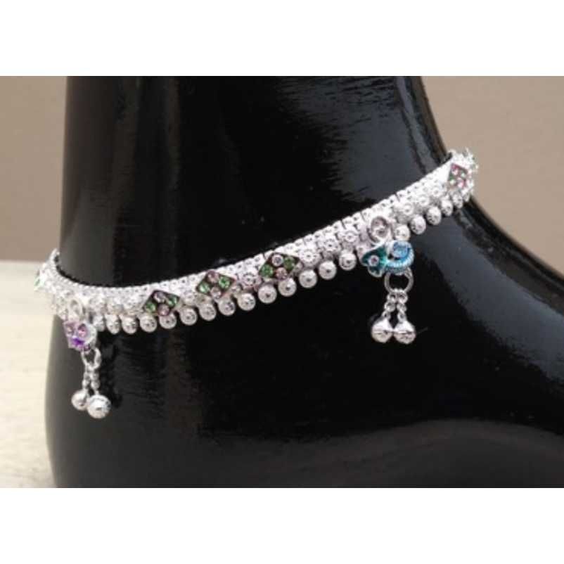 Silver Simple Natural Payal White
