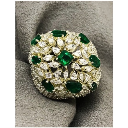 9KT Kundan Style Swarovski Ladies Ring