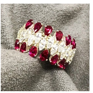9KT Classic Swarovski Ladies Ring