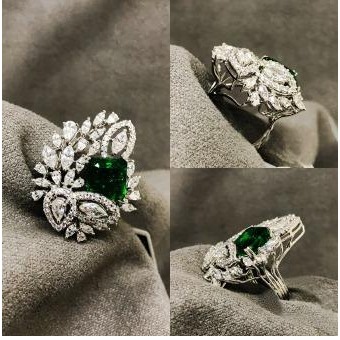 9KT Fancy Swarovski Ladies Ring