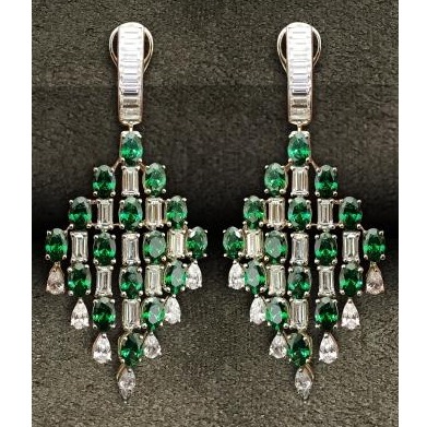 Designer 9KT Swarovski Long earring