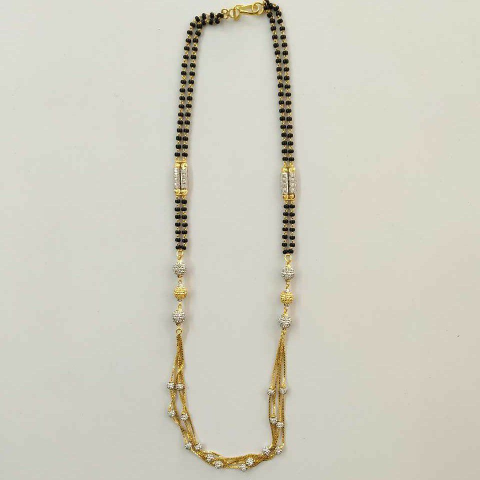 22k Gold Fancy Chain Double Mangalsutra DVJ-022