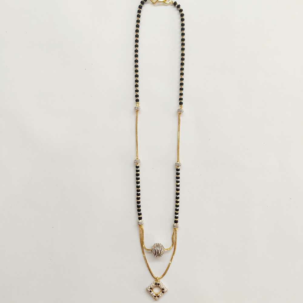 Cz diamond square fancy mangalsutra
