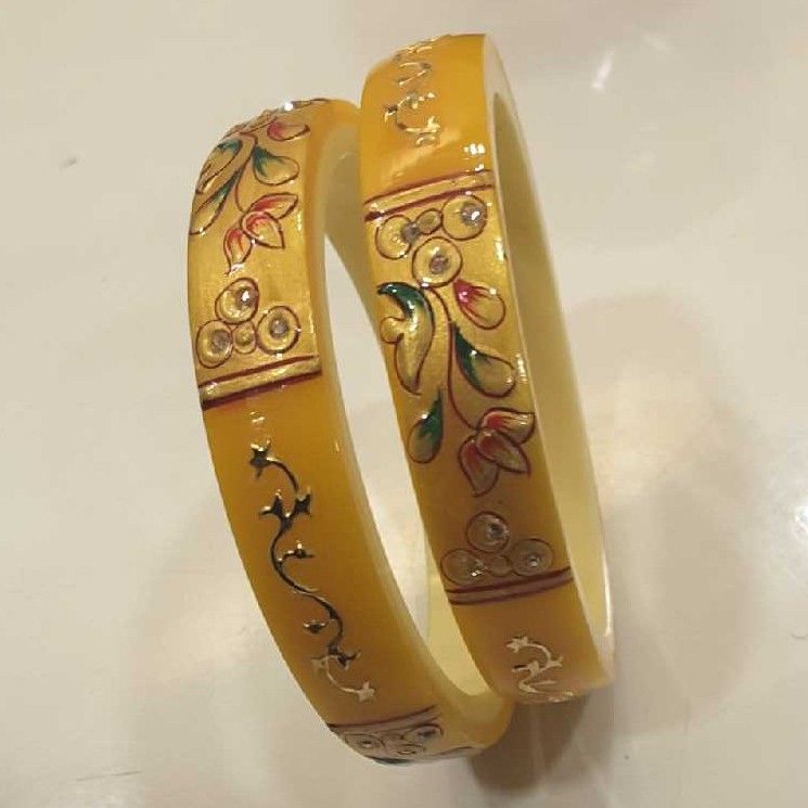 916 Yellow Gold Designer Ladies Bangles