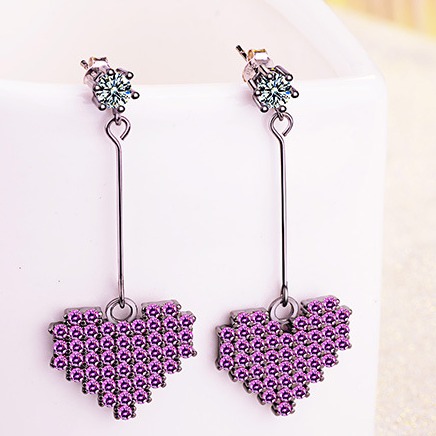 Antique Style Heart Shape Sui Dhaga Earrings