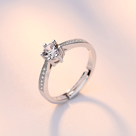 Modern Style Silver Diamond Ladies Ring