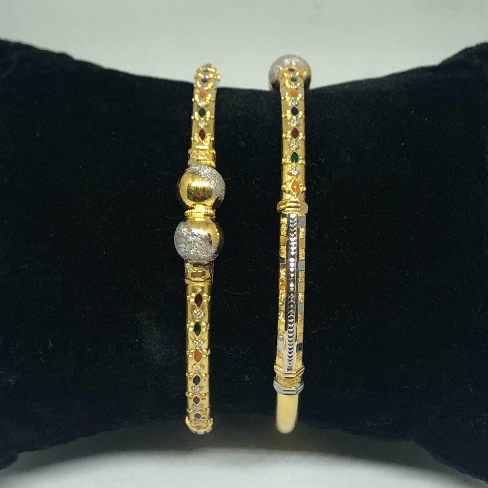 22KT Gold Ball Pipe Copper Kadli Bangle VN-B14