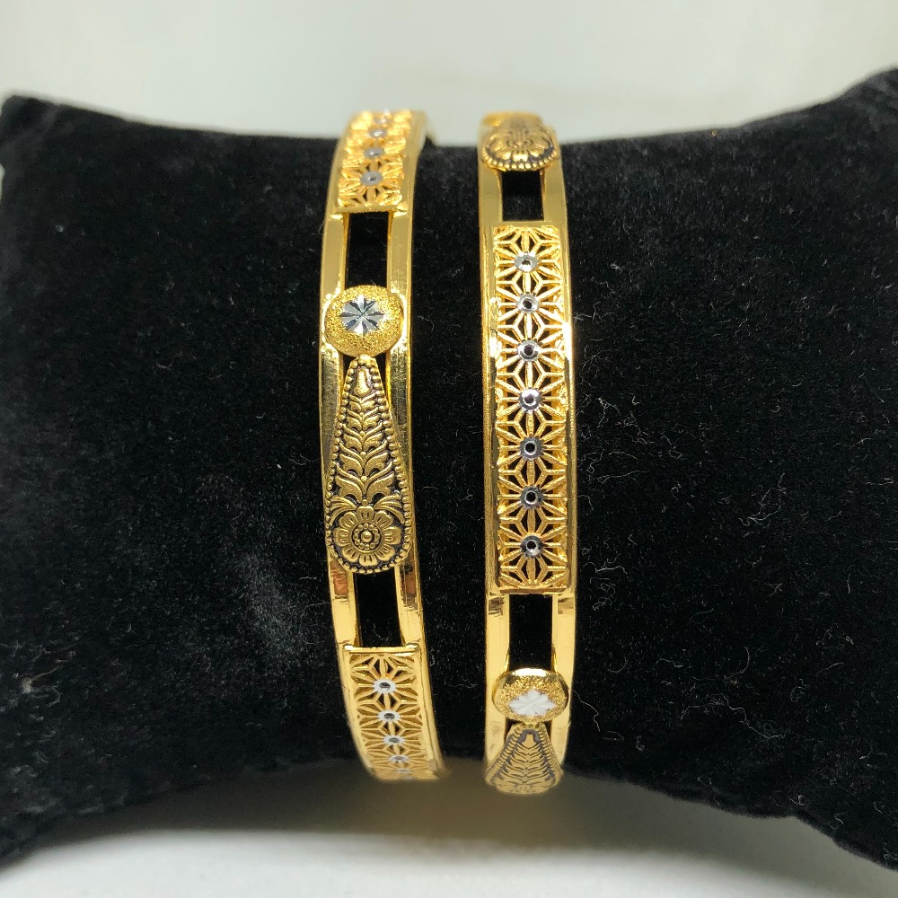 916 Gold Double Pipe Copper Kadli Bangle VN-B11