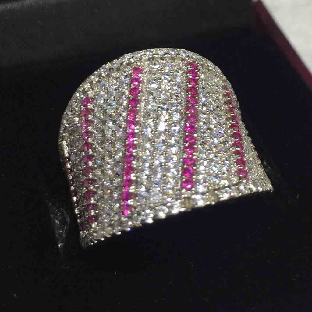 Modern Silver Studded Ring