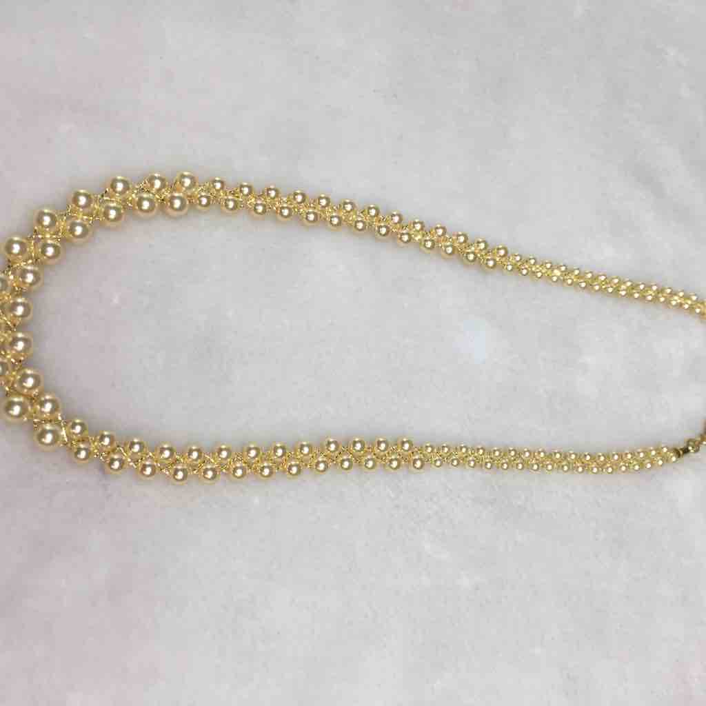 Antique Style 916 Gold Pearl Necklace