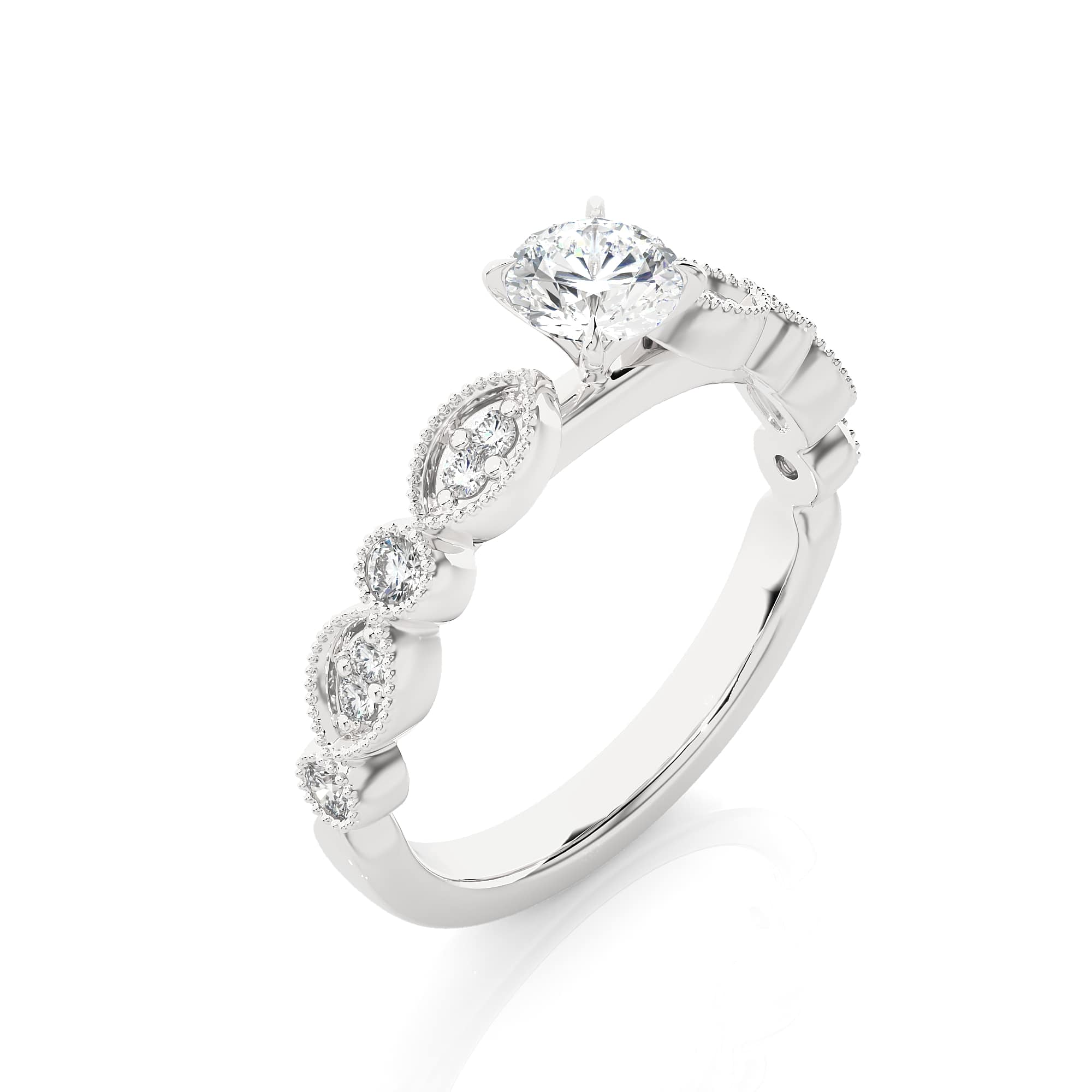 Uniquely Design Solitaire Ring WG