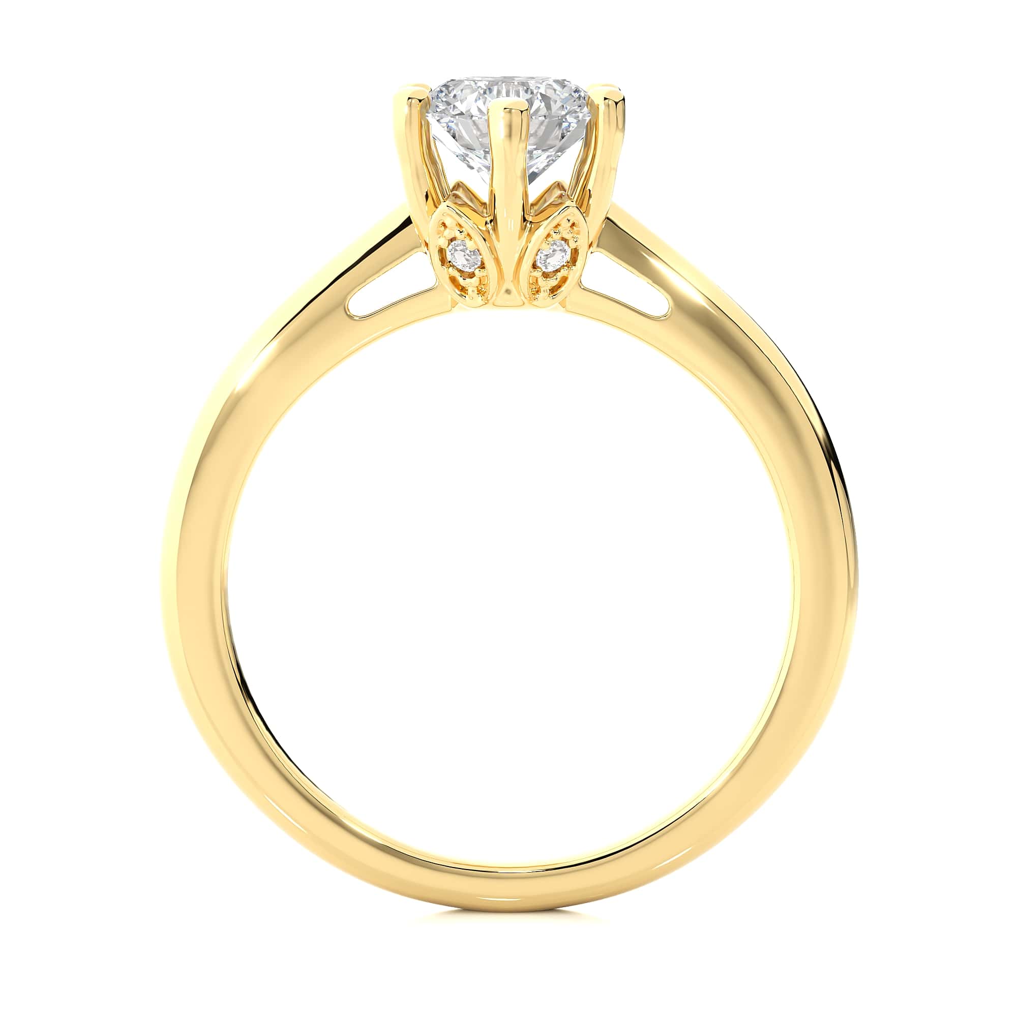 Solitaire Diamond Ring in Yellow Gold