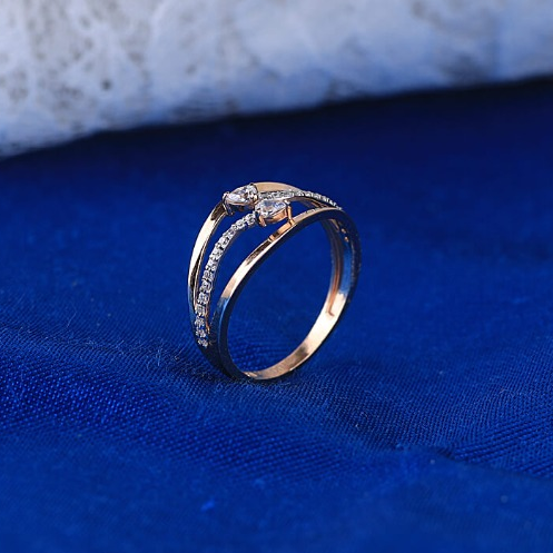 Yellow Gold Cz ladies ring