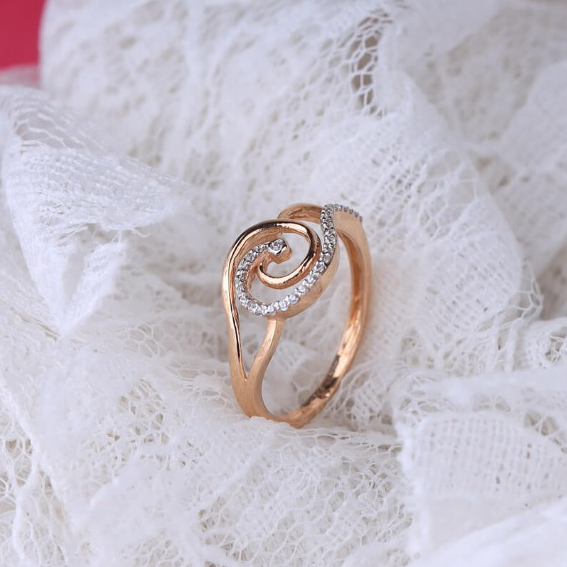 Rose Gold Cz ladies ring