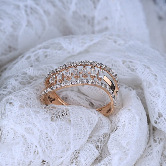 18k Gold Fancy Cz  ring
