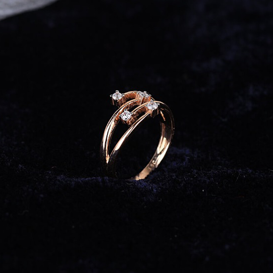 18k Gold Delight Cz ladies ring