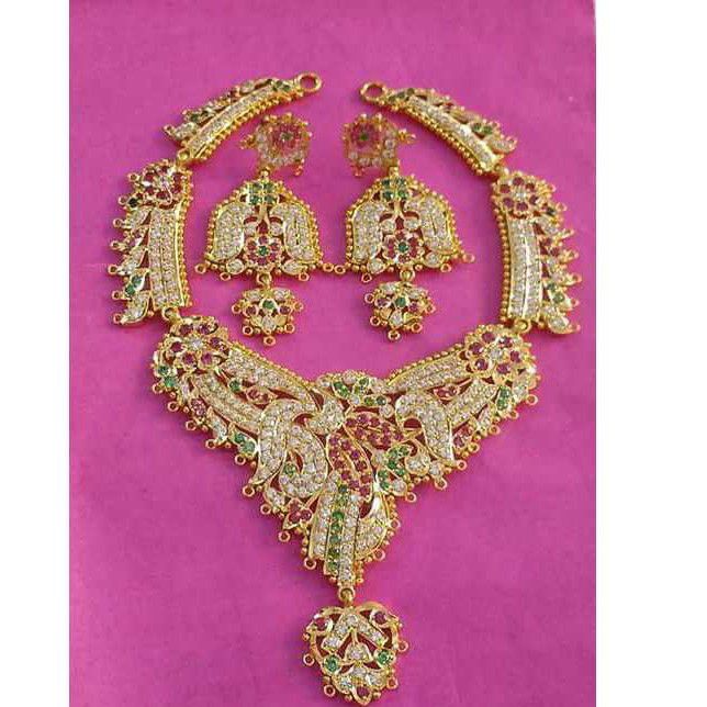 Fancy 916 Gold Ladies Necklace Set