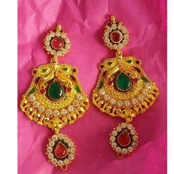 916 Gold Fancy Bridal Earring