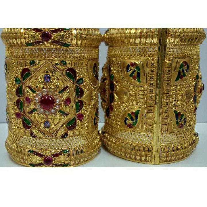 22KT Gold Handmade Colorful Rabari Chud