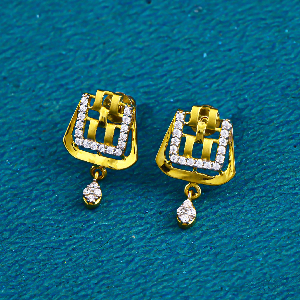 22K 916 Gold Fancy Stone  Design Earrings