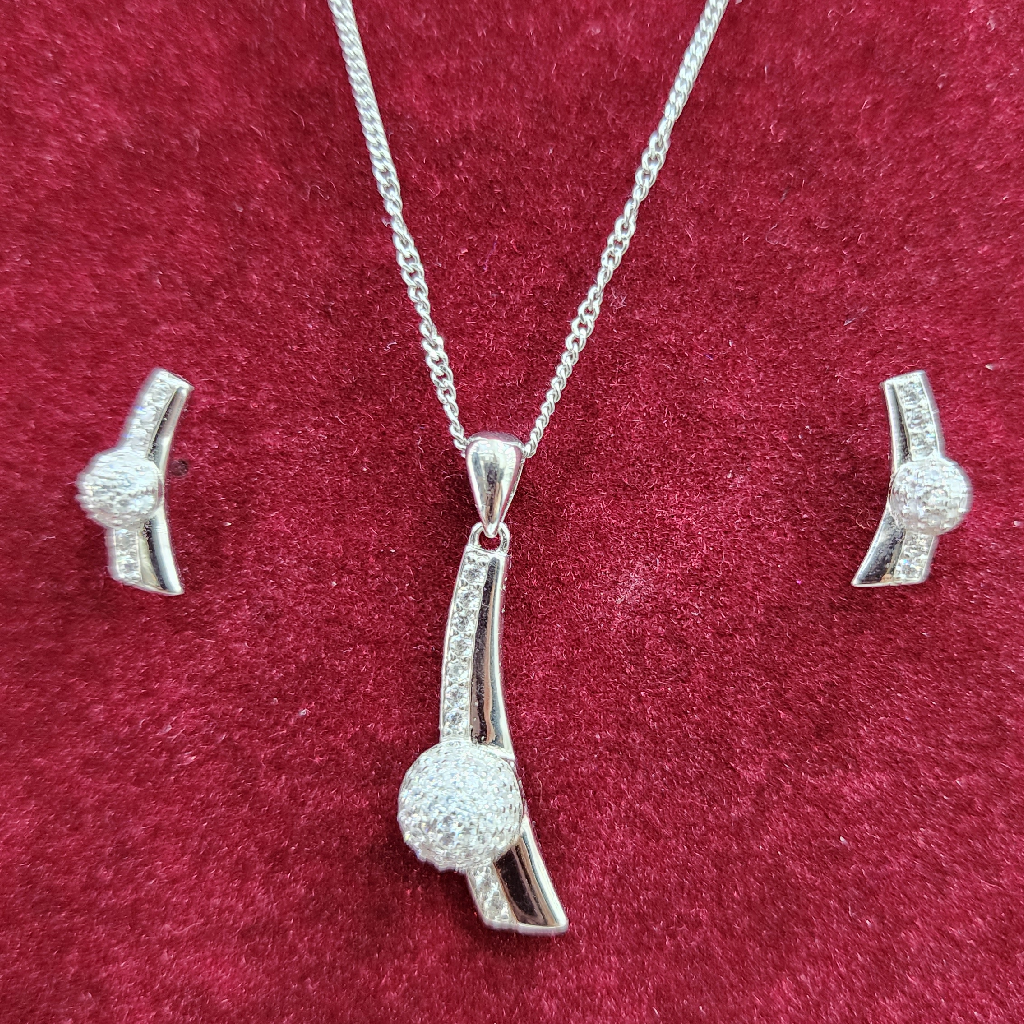 925 Sterling Silver Fancy Diamond Necklace