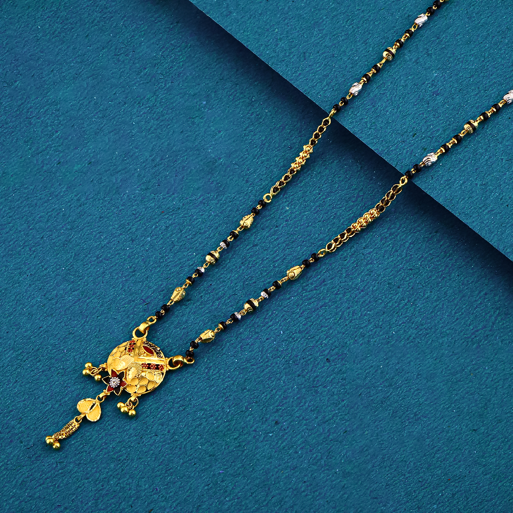 22K 916 Rajwadi Style Fancy Single Line Mangalsutra